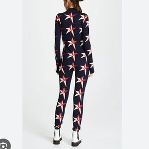 Perfect Moment Star Knit Blue Merino Wool Onesie Jumpsuit Size L